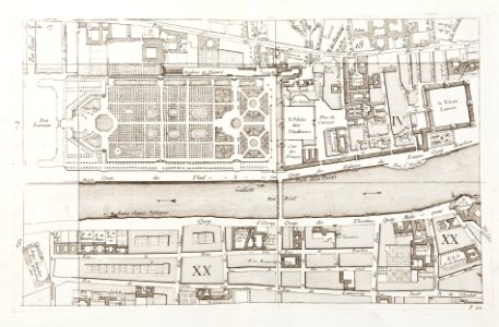 Karta över Paris indelat i 20 distrikt, tryckt 1763 - Skoklosters slott - 86167