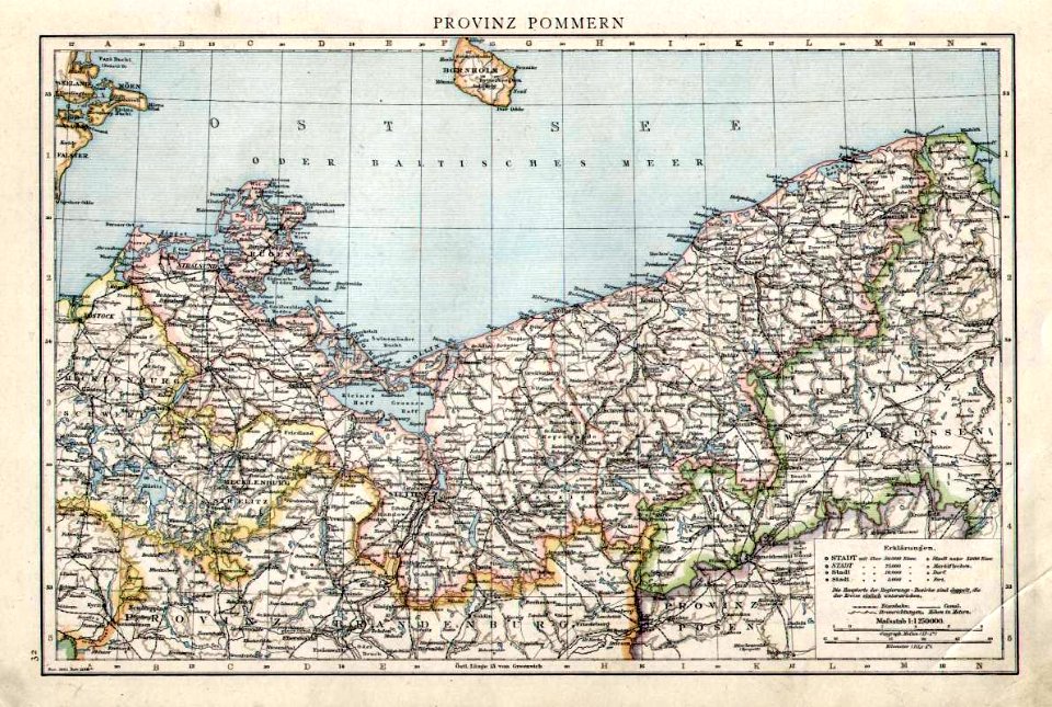 Karte Provinz Pommern