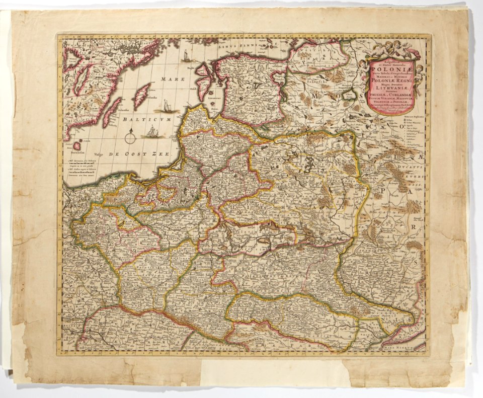 Karta över Polen, från 1700-talet - Skoklosters slott - 97979 photo