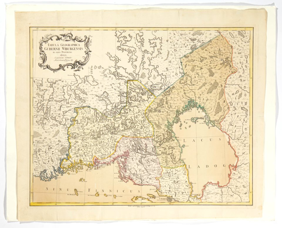 Karta över Viborg med angränsande provinser, samt Ladoga. Från 1700-talet - Skoklosters slott - 97951