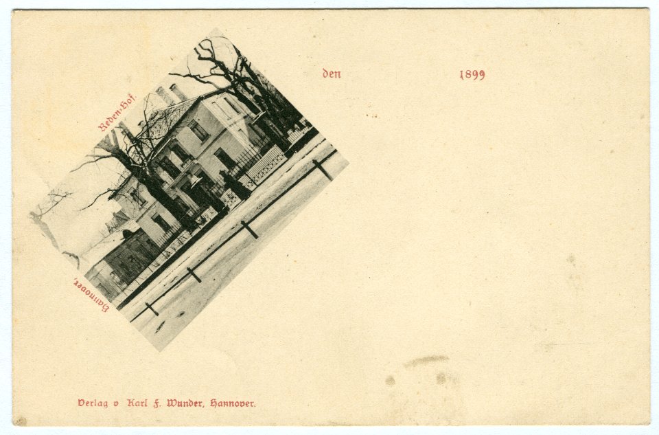 Karl F. Wunder PC Reden-Hof den 1899