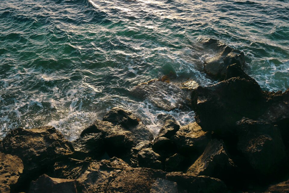 Waves nature rocks