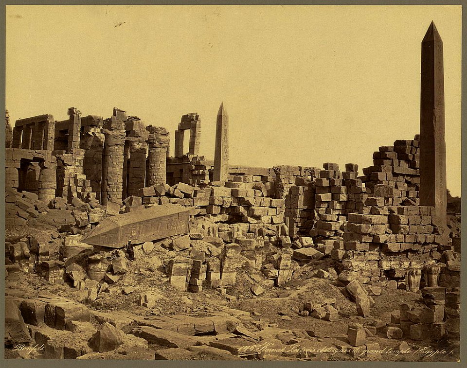 Karnak. Les trois obélisques du grand temple (Égypte) - Bonfils. LCCN2004667895