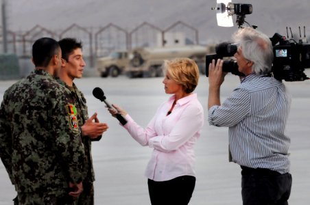 Katie Couric Interviews Afghan Security Forces At Air Force Base (4907046814) photo