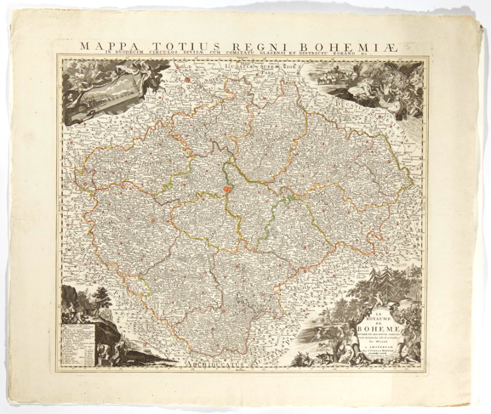 Karta över Böhmen, från 1745 - Skoklosters slott - 97964