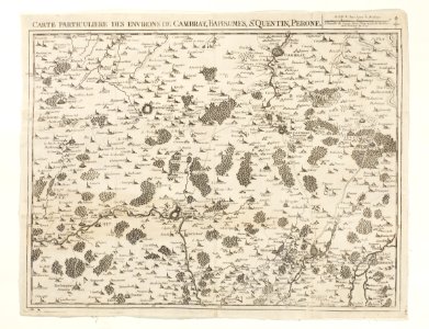 Karta över omgivningarna vid Cambray, Bappaumes, St Quentin, Perone, 1710 - Skoklosters slott - 98032