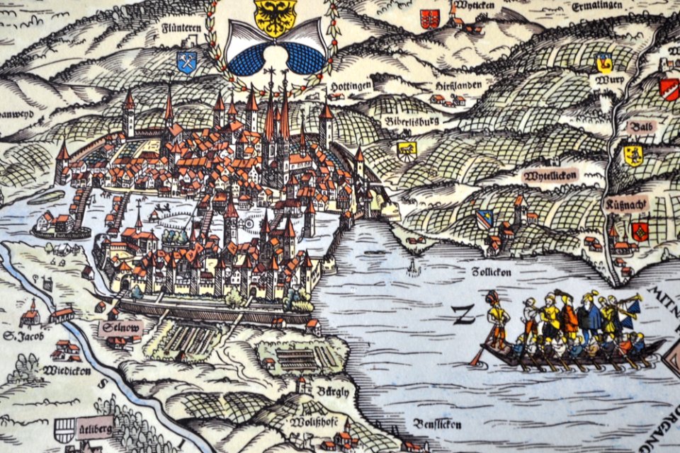 Karte des Zürcher Gebiets 1566 (Kantonskarte Jos Murer) - Zürich - Zentralbibliothek 2011-08-22 15-18-36