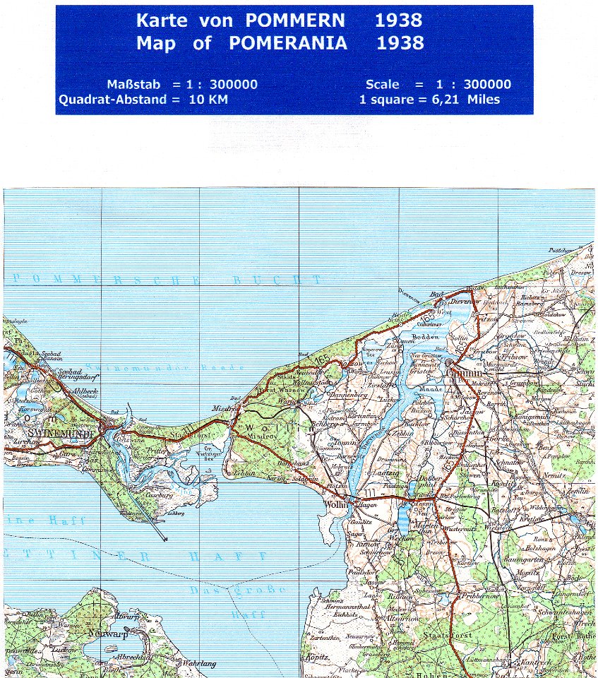 Karte von Pommern 1938 1-300 000