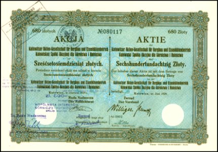 Kattowitzer AG für Bergbau 1929