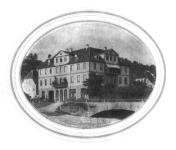 Karlstraße 3 mit der Kronlachbrücke um 1870 (TSiW120)
