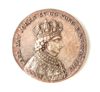 Kastpenning, 1818. Åtsida, Karl XIV Johan - Skoklosters slott - 109356
