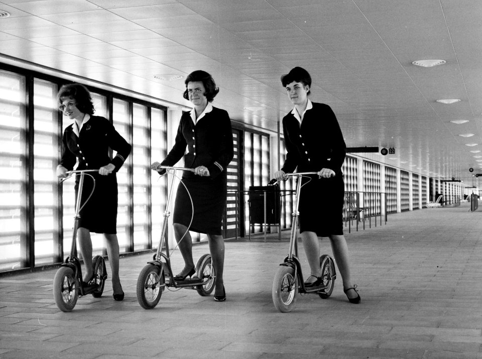 Kastrup Airport CPH, Copenhagen. Ground hostesses 1963