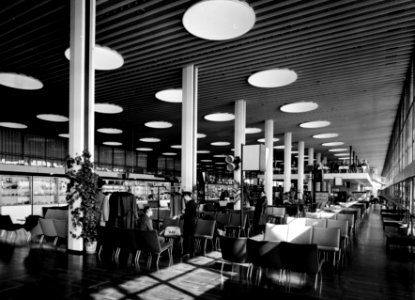 Kastrup Airport CPH, Copenhagen. Interior of tereminal, lounge 1961