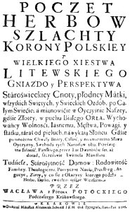 Karta tytułowa herbarza Władysława Potockiego