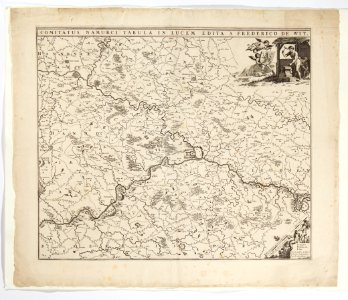 Karta över mellersta Belgien, omkring staden Namur, 1650-1700 - Skoklosters slott - 97993
