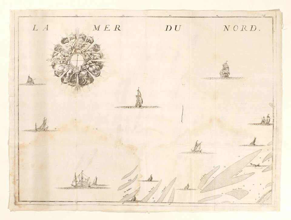 Karta över Nordsjön, vid holländsk-belgiska kusten - Skoklosters slott - 98026