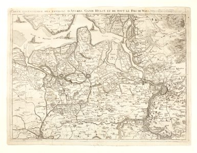 Karta över omgivningarna vid Antwerpen, Gent Hulst och hela Waes (tout le pays de Waes), 1745 - Skoklosters slott - 98029 photo