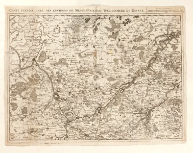 Karta över omgivningarna vid Menin, Courtray, Ypre, Dixmude et Deynse - Skoklosters slott - 98018