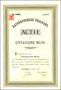 Kaysersberger Thalbahn 1887
