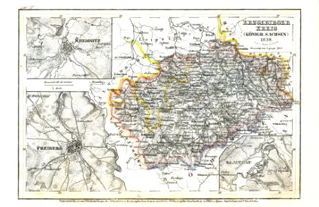 Karte Erzgebirger Kreis 1839