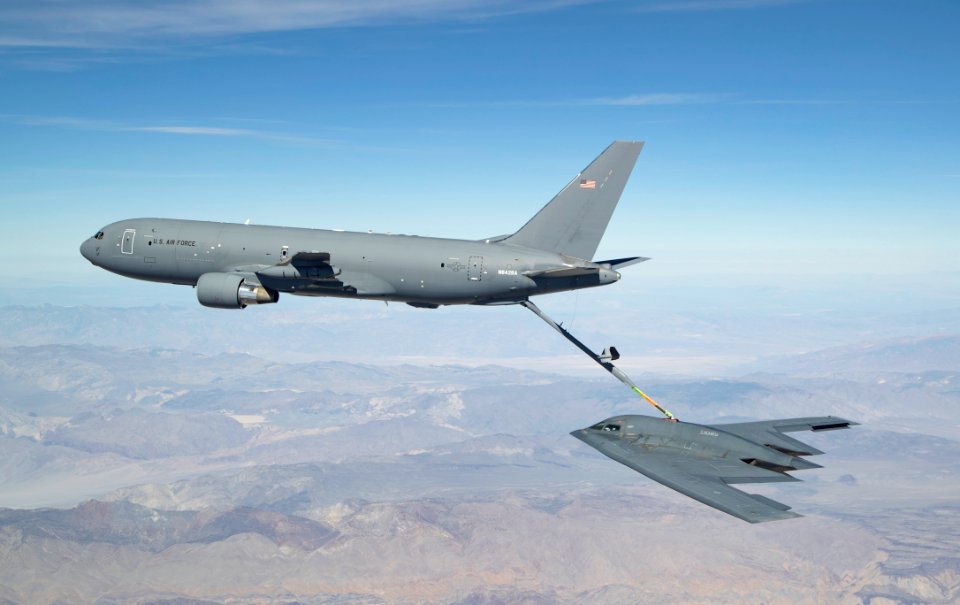 KC-46 Refuels B-2 over Edwards AFB