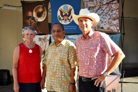 Kathy Armbruster, RMI President Christopher Loeak, Ambassador Thomas Armbruster photo