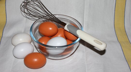 Cooking whisk omelette photo