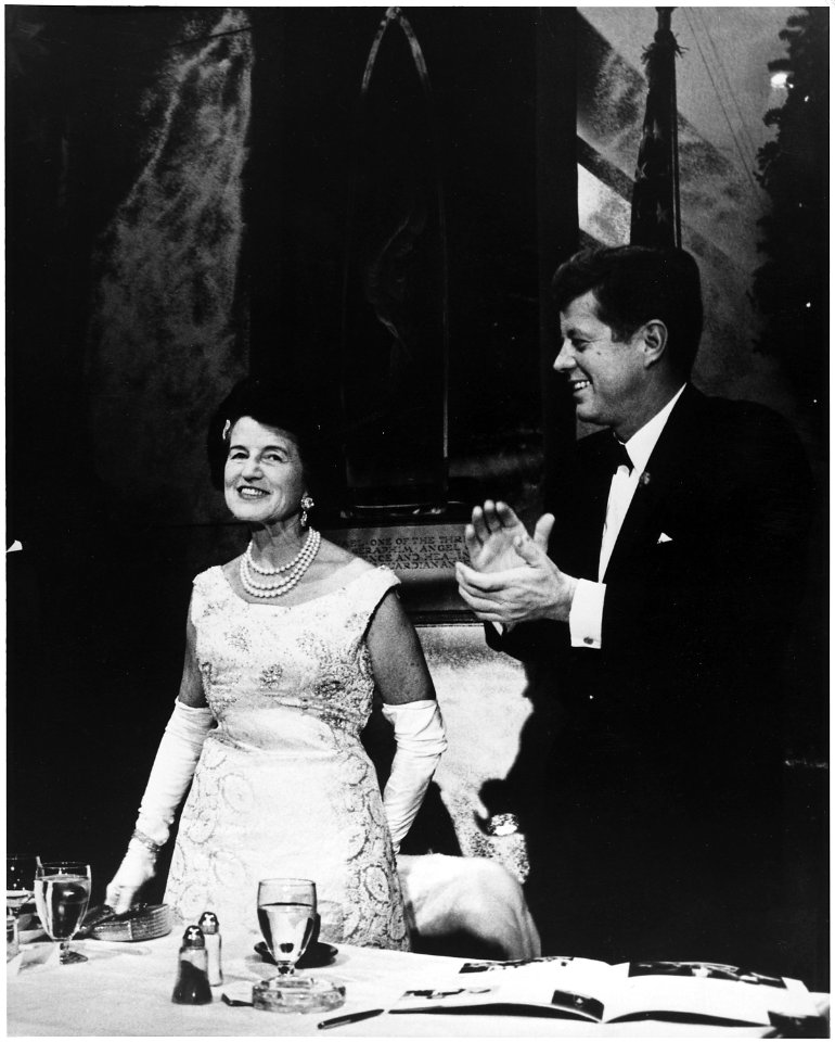 Kennedy Foundation Awards Banquet. Mrs. Joseph P. Kennedy (Rose Fitzgerald Kennedy), President Kennedy. Statler... - NARA - 194183