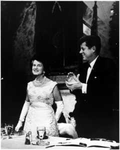 Kennedy Foundation Awards Banquet. Mrs. Joseph P. Kennedy (Rose Fitzgerald Kennedy), President Kennedy. Statler... - NARA - 194183