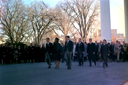 Kennedy family leading funeral procession, 25 November 1963