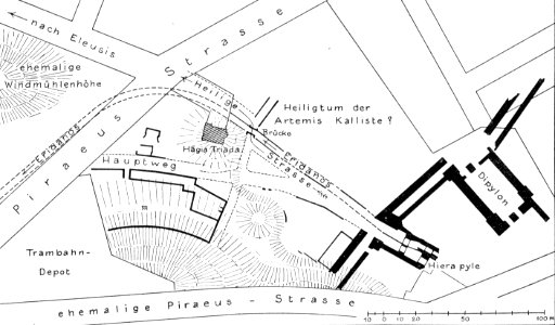 Kerameikos Lageplan 1909 (Der Friedhof am Eridanos, Abb. 1)