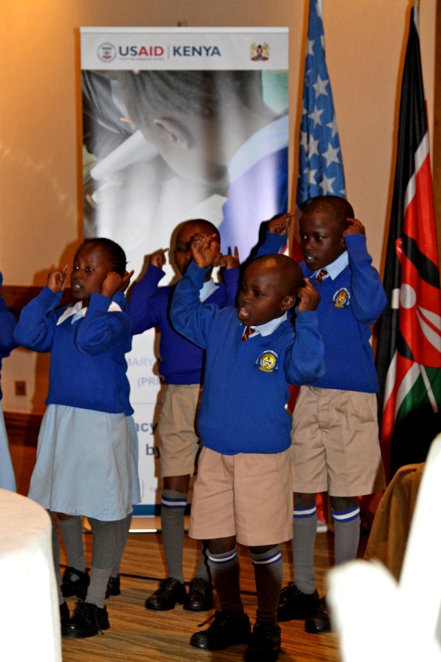 Kenyan Students First grade students from Langata West Primary School in Nairobi County perform a poem (9737041642)