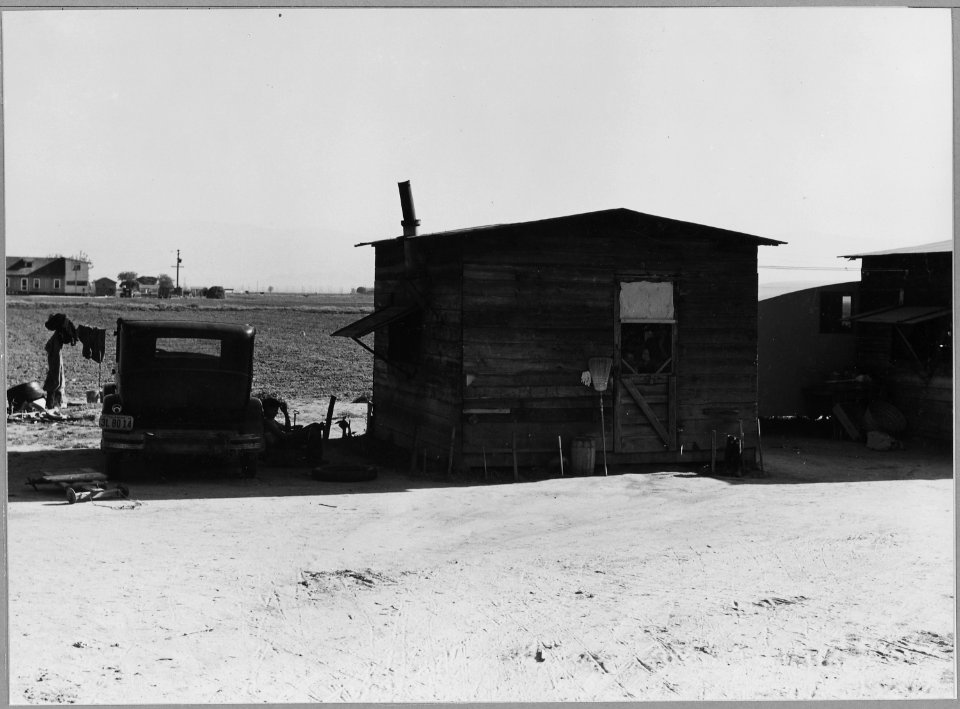 Kern County, California. Housing on abandoned grower's ranch camp, now being occupied as permanent r . . . - NARA - 521716
