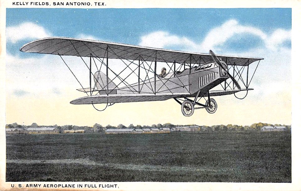 Kelly Field - United States Army Airplane in Full Flight