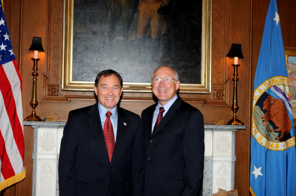 Ken Salazar with Utah Governor Gary Herbert 48-DPA-542 OID 9559