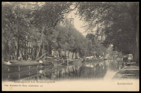 Keizersgracht bij Brouwersgracht. Uitgave Buurman-De Haas, Afb PBKD00292000002