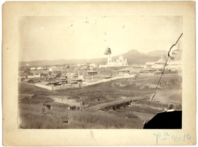 Kiacta (i.e, Kiakhta) on the Russian frontier. View shows neutral ground between Russian and Chinese territory. Bridges in foreground located in China LCCN99615483