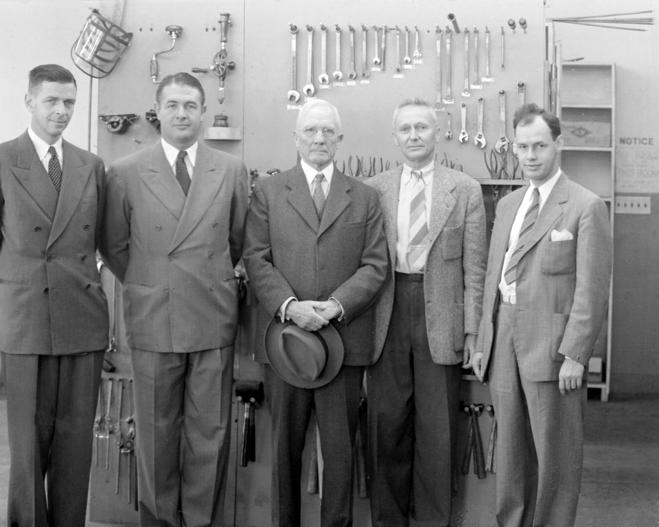 Ken Priestley, James Corley, James K. Moffit, Donald Cooksey, Harold A. Fidler. Photograph taken September 11, 1943 - NARA 22118138