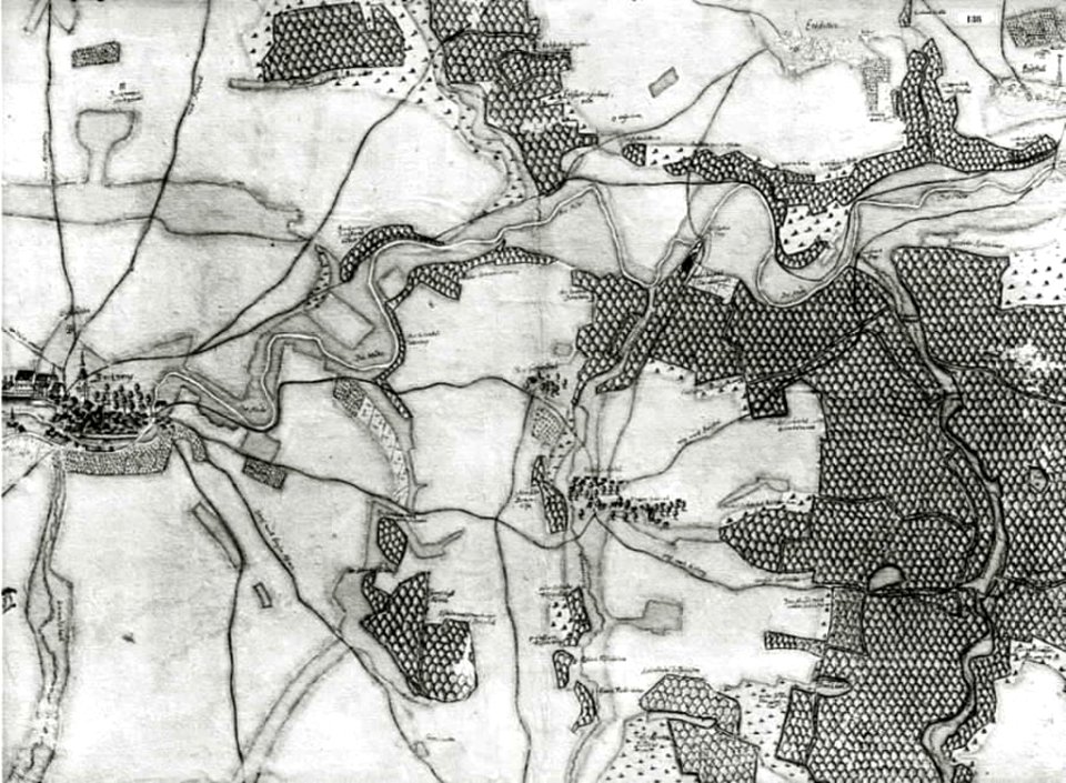 Kiesersche Forstkarte Nr. 136 Backnang (Mit einem Hochgericht)