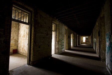 Abandoned dark corridor photo