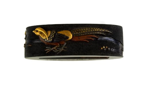 Kikugawa Hisahide - Fuchi with Pheasant and Peonies - Walters 51932