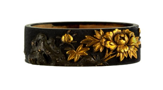 Kikugawa Hisahide - Fuchi with Pheasant and Peonies - Walters 51932 - Back