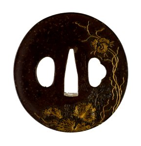 Kikugawa Hisahide - Tsuba with a Flowering Gourd Vine - Walters 51268