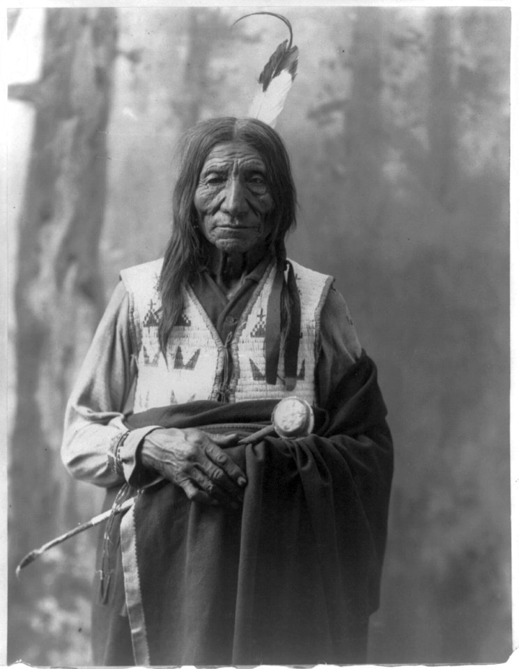 Kills Buffalo, half length portrait, standing, with pipe LCCN2016648199