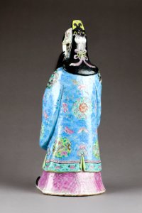 Kinesisk figur bakifrån föreställande Fu xing taoistiska stjärnguden för lycka, från 1800-talet - Hallwylska museet - 95996