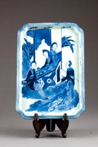 Kinesisk porslins bricka från 1690-1710 Kangxi-perioden under Qing-dynastin - Hallwylska museet - 95666