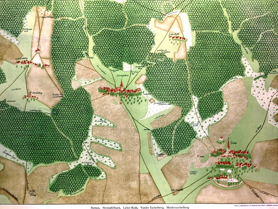 Kiesersche Forstkarte Nr. 253 Gegend um Strümpfelbach und Stetten II