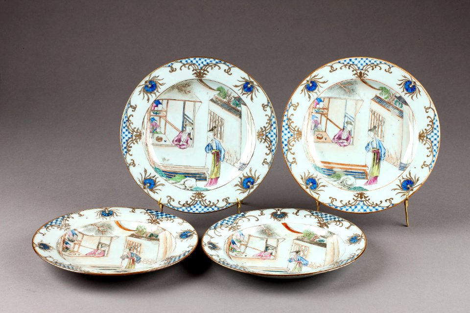 Kinesiska porslinstallrikar från 1700-talet - Hallwylska museet - 96071