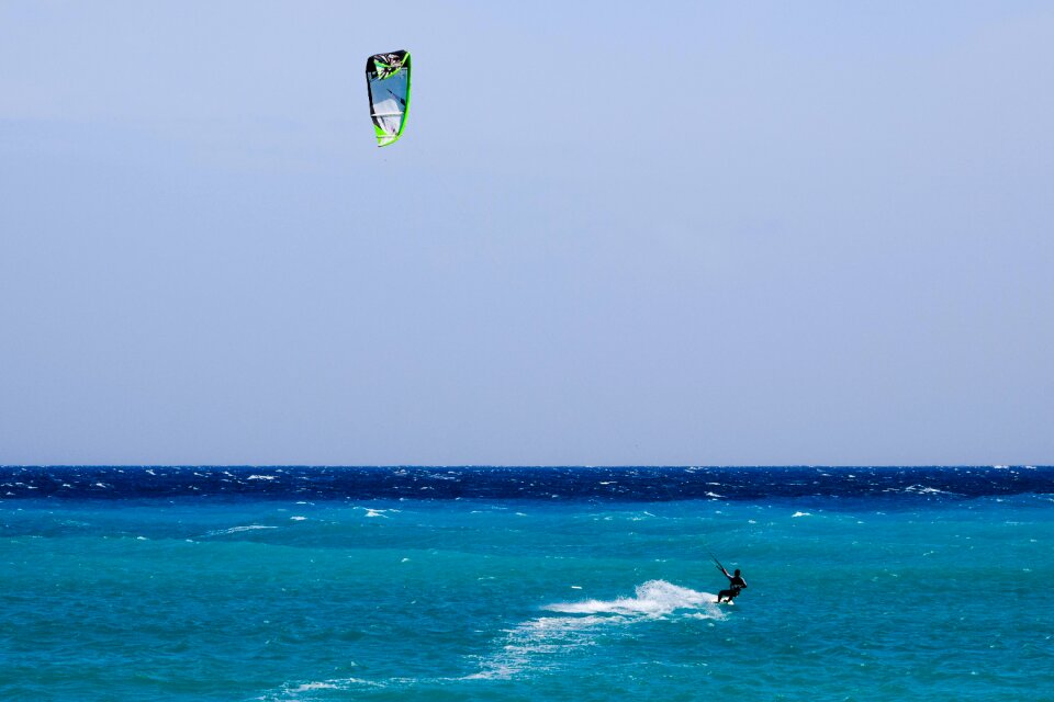 Extreme surfing kitesurfer