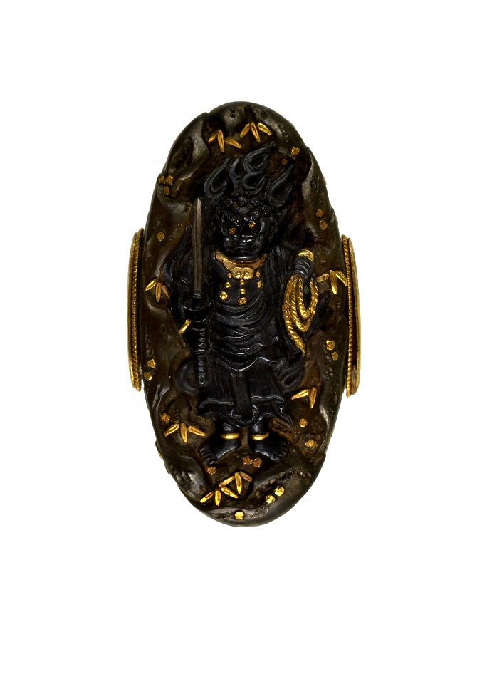 Kikugawa Hisahide - Kashira with Fudô Myô-ô - Walters 511101